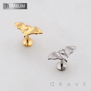 3D FLYING BAT WINGS TOP THREADLESS PUSH IN ASTM F136 IMPLANT GRADE TITANIUM LABRET SET